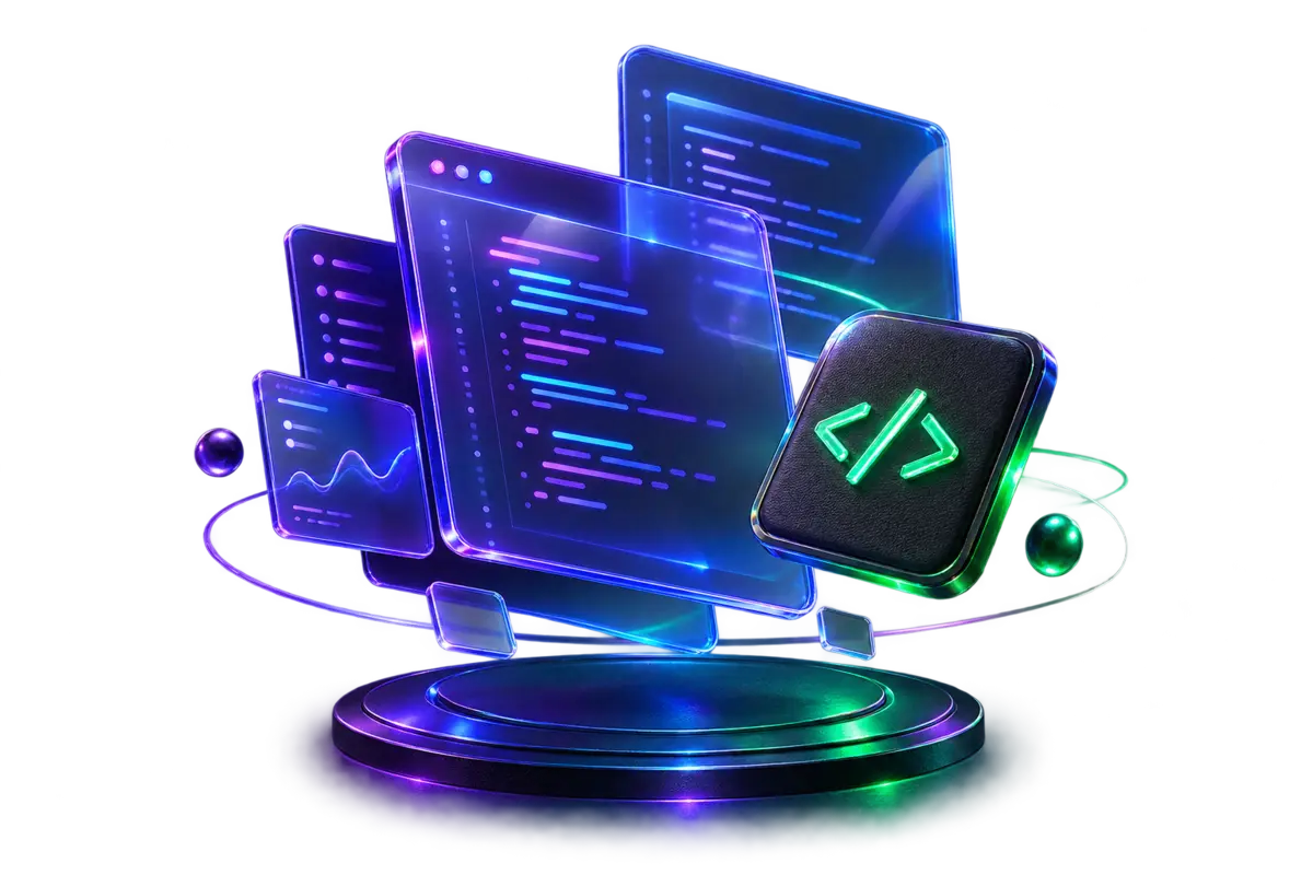 Premium software development artwork